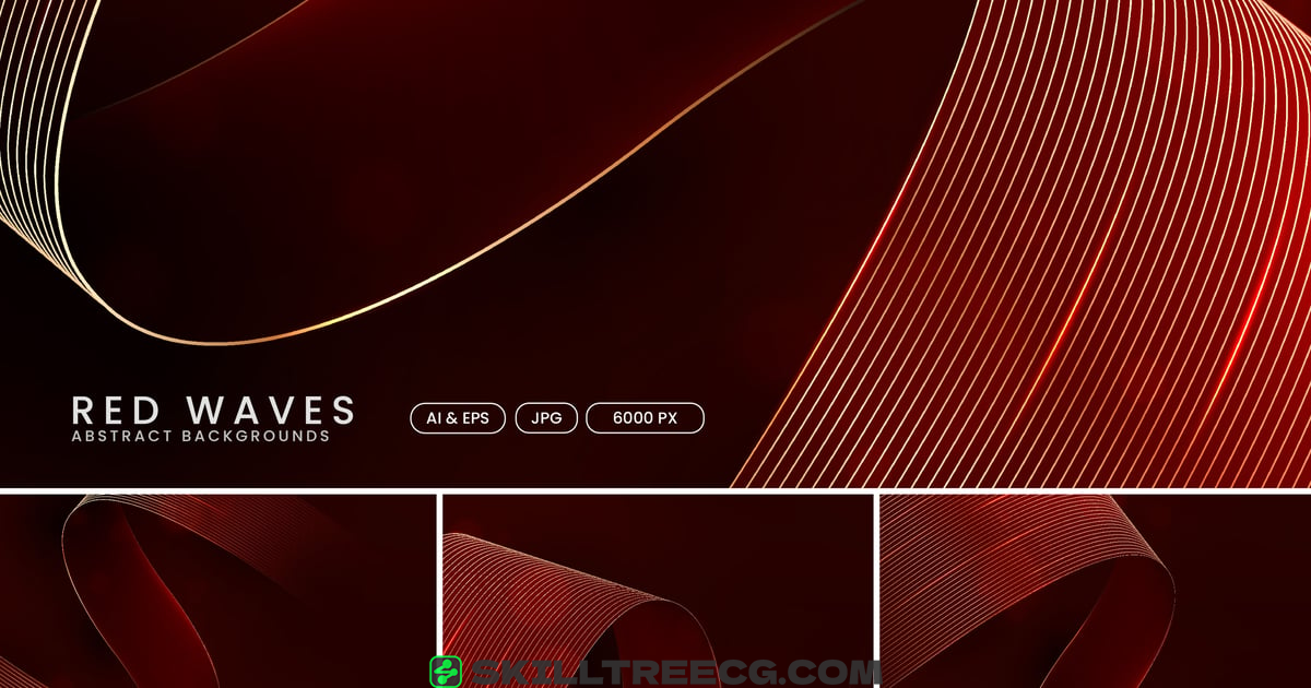 Red and Golden Luxury Wave Backgrounds（653853）-技能树
